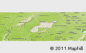 Shaded Relief Panoramic Map of Mponua, physical outside
