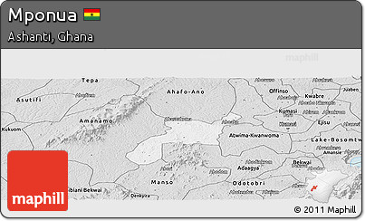 Silver Style Panoramic Map of Mponua
