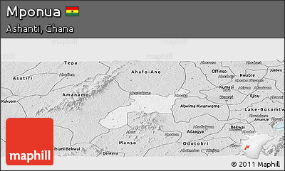 Silver Style Panoramic Map of Mponua