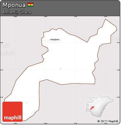 Classic Style Simple Map of Mponua, cropped outside