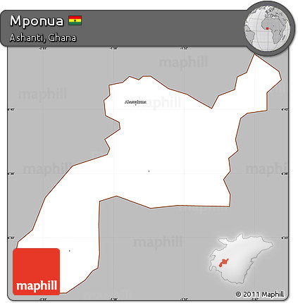 Gray Simple Map of Mponua, cropped outside