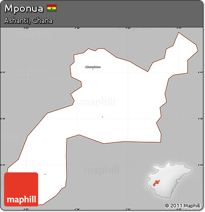 Gray Simple Map of Mponua, cropped outside