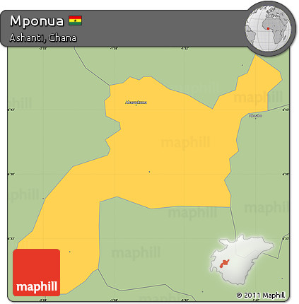 Savanna Style Simple Map of Mponua