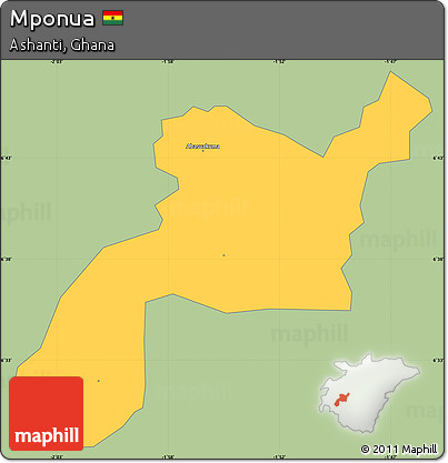 Savanna Style Simple Map of Mponua, single color outside