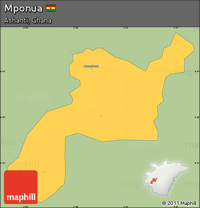 Savanna Style Simple Map of Mponua, single color outside