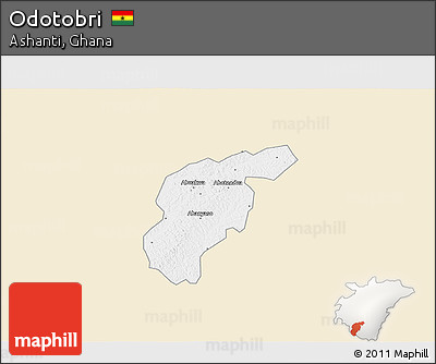 Classic Style 3D Map of Odotobri, single color outside