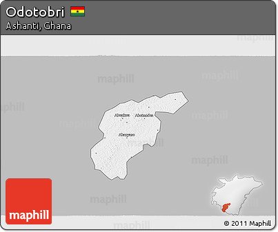 Gray 3D Map of Odotobri, single color outside