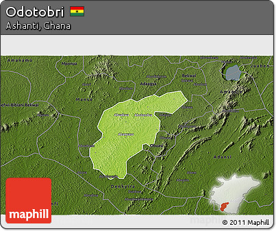 Physical 3D Map of Odotobri, darken