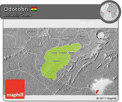 Physical 3D Map of Odotobri, desaturated