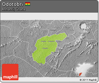 Physical 3D Map of Odotobri, desaturated