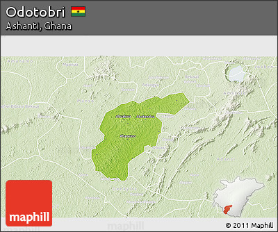 Physical 3D Map of Odotobri, lighten