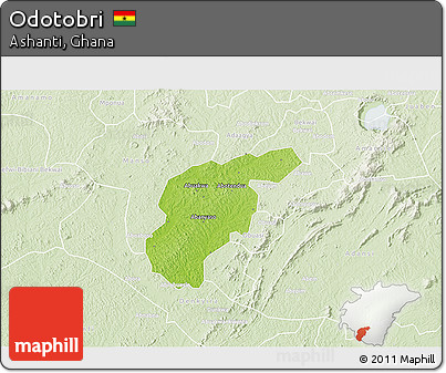 Physical 3D Map of Odotobri, lighten