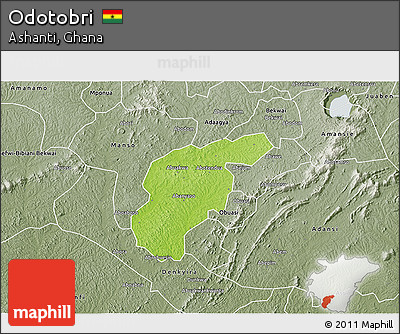 Physical 3D Map of Odotobri, semi-desaturated