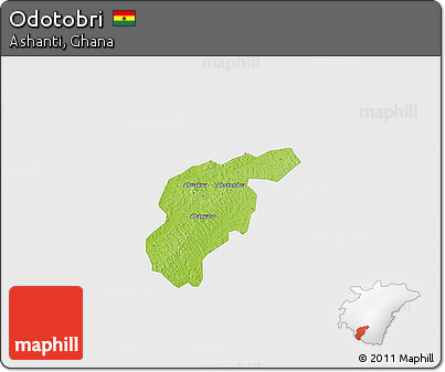 Physical 3D Map of Odotobri, single color outside