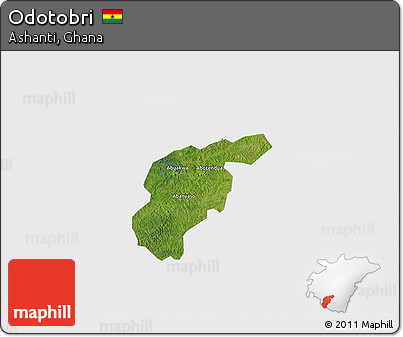 Satellite 3D Map of Odotobri, single color outside