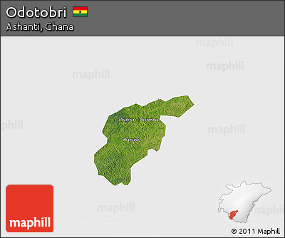 Satellite 3D Map of Odotobri, single color outside