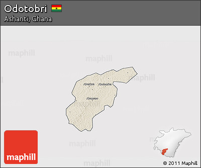 Shaded Relief 3D Map of Odotobri, single color outside