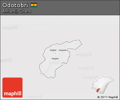 Silver Style 3D Map of Odotobri, single color outside
