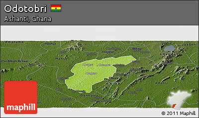 Physical Panoramic Map of Odotobri, darken