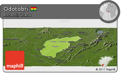 Physical Panoramic Map of Odotobri, darken