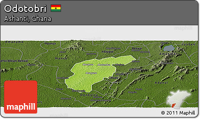 Physical Panoramic Map of Odotobri, darken
