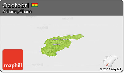 Physical Panoramic Map of Odotobri, single color outside
