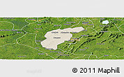 Shaded Relief Panoramic Map of Odotobri, satellite outside