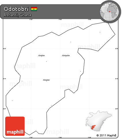 Blank Simple Map of Odotobri, cropped outside