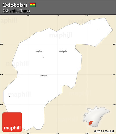 Classic Style Simple Map of Odotobri, single color outside
