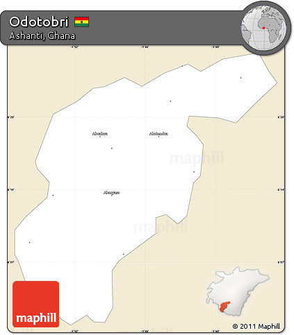 Classic Style Simple Map of Odotobri, single color outside