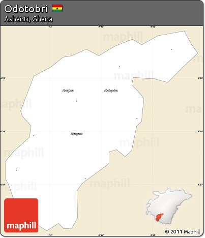 Classic Style Simple Map of Odotobri, single color outside