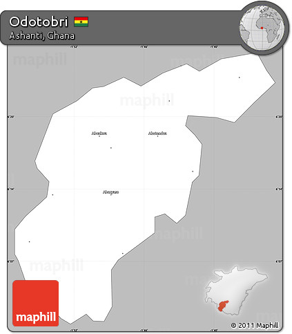 Gray Simple Map of Odotobri, single color outside