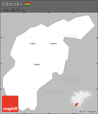 Gray Simple Map of Odotobri, single color outside