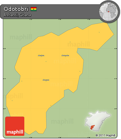 Savanna Style Simple Map of Odotobri, single color outside
