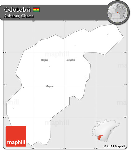 Silver Style Simple Map of Odotobri, single color outside