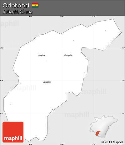 Silver Style Simple Map of Odotobri, single color outside