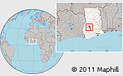 Gray Location Map of Offinso, highlighted country