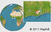 Satellite Location Map of Offinso, highlighted parent region