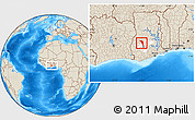 Shaded Relief Location Map of Offinso, highlighted parent region