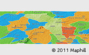 Physical Panoramic Map of Offinso, political outside