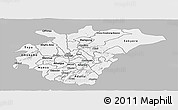 Gray Panoramic Map of Ashanti, single color outside