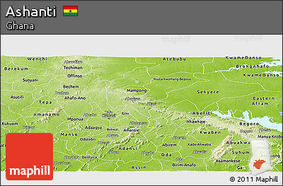 Physical Panoramic Map of Ashanti