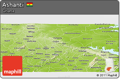 Physical Panoramic Map of Ashanti