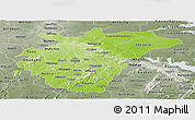 Physical Panoramic Map of Ashanti, semi-desaturated