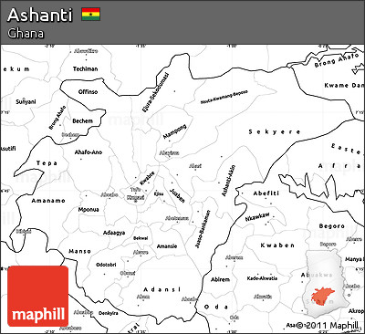 Blank Simple Map of Ashanti