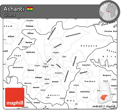 Blank Simple Map of Ashanti