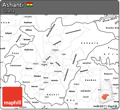 Blank Simple Map of Ashanti