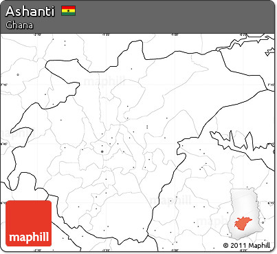 Blank Simple Map of Ashanti, no labels