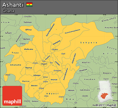 Savanna Style Simple Map of Ashanti