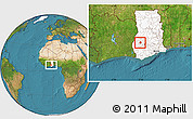 Satellite Location Map of Tepa, highlighted country